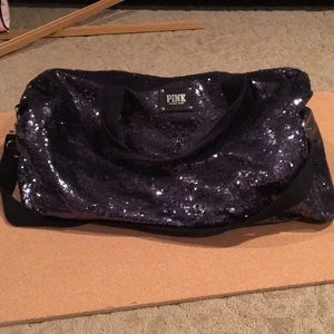 PINK sequin duffel bag